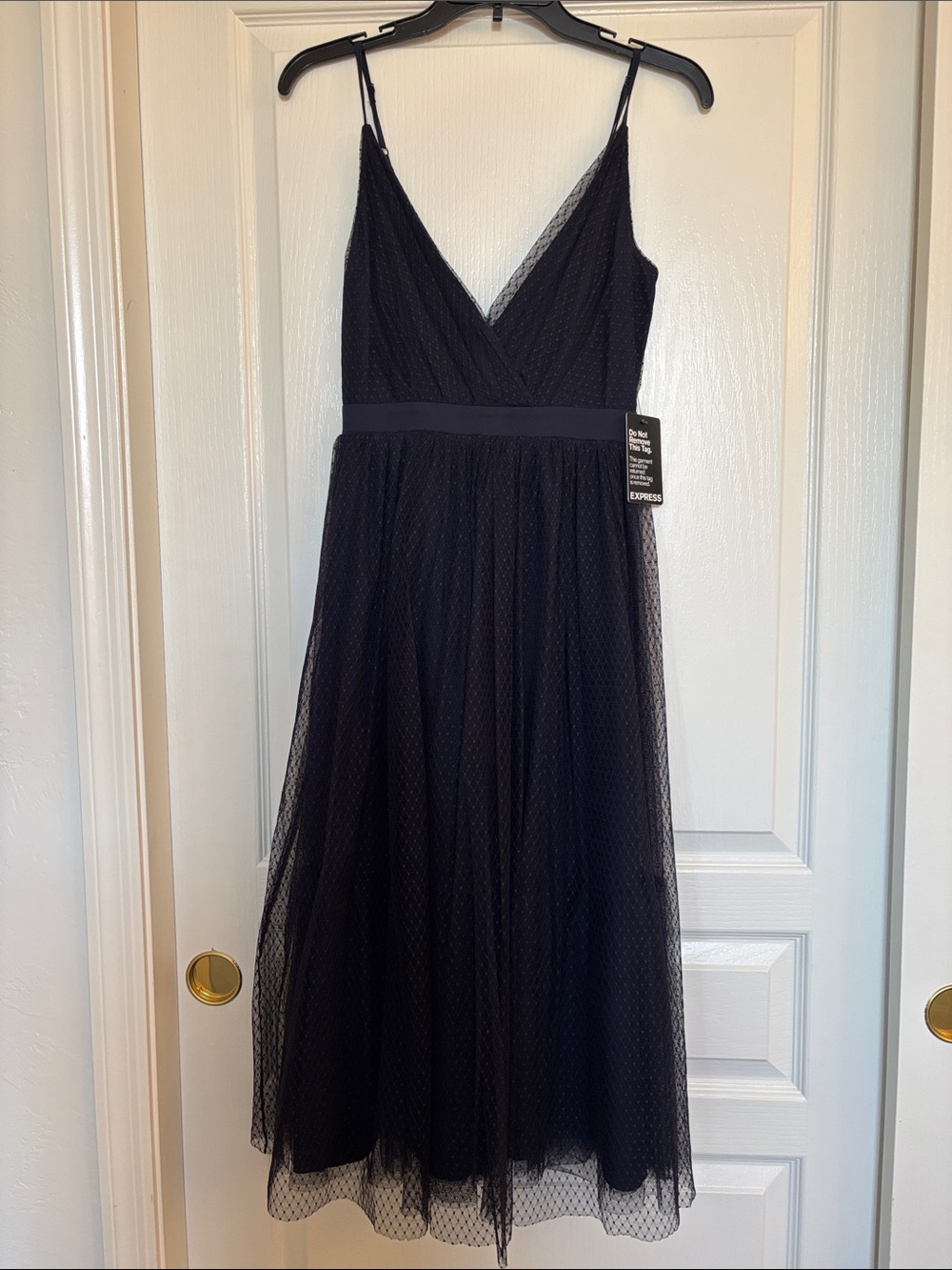Express Navy Spaghetti-Strap Midi Dress